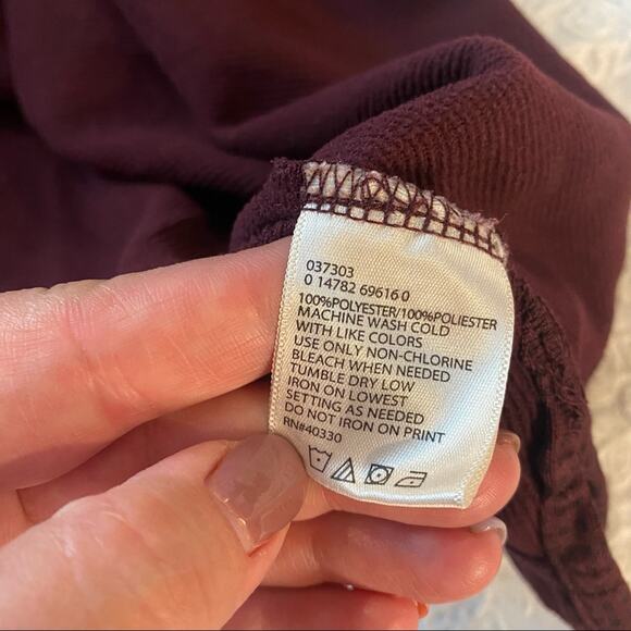 Haggar Heathered Burgundy Quarter Zip Pullover Sweatshirt sz XL - Picture 4 of 7